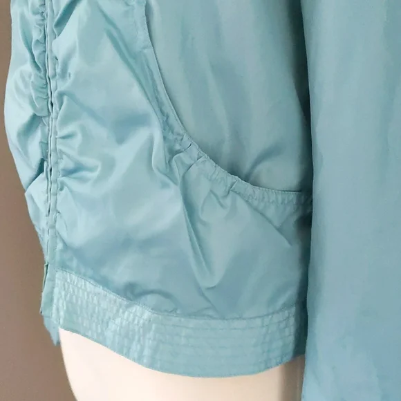 Forever 21 Blue Zip up Nylon Jacket with Mesh Lining Sz L Juniors - Picture 4 of 8